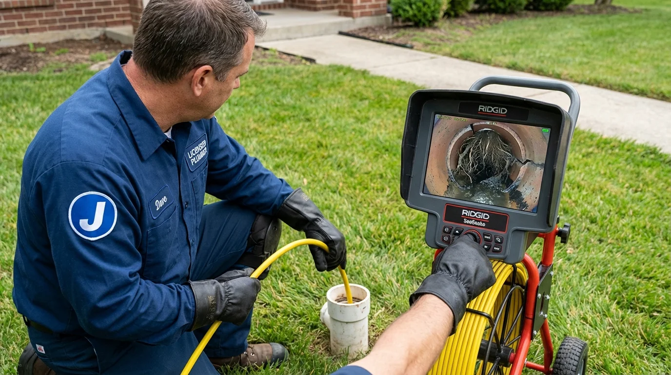 Sewer camera inspection being performed by Johns Plumbing LLC in Sherwood